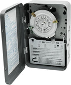 T104 Electromechanical Timer Switch,40A Load Capacity,1-12 Cycles Per Day - Manual Override,Versatile Scheduling