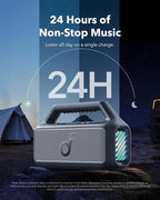 Soundcore Boom 2 by Anker, Outdoor Speaker, 80W, Subwoofer, BassUp 2.0, 24H Playtime, IPX7 Waterproof, Floatable, RGB Lights, USB-C, Custom EQ, Bluetooth 5.3, Portable for Camping and Beach - Blue