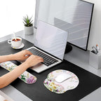 iLeadon Mouse Pad with Wrist Support Keyboard Wrist Rest Set, Ergonomic Mouse Pad with Non-Slip Base for Computer Laptop Home Office + Coasters, Easy Typing & Pain Relief Mouse Mat, Wild Flowers