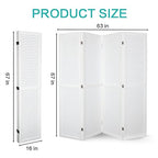 Babion 4 Panel Pegboard Display, Peg Board Room Divider Freestanding Folding Privacy Screens Pegboard Display Stand for Craft Shows (White)