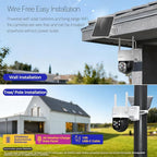 [Night Color] XMARTO 2K HD Wireless Solar Security Camera System with Starlight Color Night Vision, PTZ Control, Long Range WiFi6, Easy Mobile View, HDMI View on Monitor, 0 Monthly Fee, 64GB Micro SD