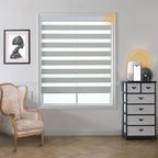 MUSCLEAREA Motorized Blinds with Remote, Cordless Automatic Zebra Shades, Smart Blind for Windows, Grey, 24 x 72