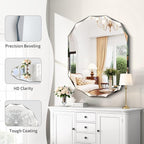 GLASHOM Frameless Bathroom Mirror, 30x40 inch Frameless Wall Mirrors Beveled Edge Wall Mounted, Oval Mirror for Bathroom, Living Room, Over Sink, Entryway Mirror Horizontal or Vertical