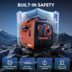 Dual Fuel Inverter Generator 4300W with Wheel Kit, Portable Generator 3-Way Remote/Electric/Recoil Start, Auto-Switch, Ultra-Quiet for RV Camping & Home Backup