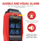 Thermocouple Thermometer Data Logger 4 Channels Digital K Type Thermometer with 5000 Groups Programmable Temperature Recording -328~2501℉ Measuring Range, Audible & Visible Alarm ADJ Compensation