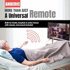 [25 Pack] Anderic Easy Big Button Universal TV Remote Control. Easy to Use, Learning, Glow Keys - Television & Cable Box Controller, Perfect for Assisted Living Elderly Care - White - RR1004
