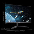 KOORUI 24 inch Curved Gaming Monitor 180Hz FHD 1080P Computer Monitor, 1ms 1500R Display, Adaptive Sync, FreeSync Premium, HDMI 2.0X2 & DP 1.2, VESA, Tilt, 24E6CA