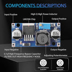 DROK LM2596 Buck Converter, Pack of 5 DC to DC Buck Converter Adjustable Voltage Regulator 3.2-35V to 1.25-34V