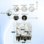 T104M Electromechanical Timer Switch Versatile Scheduling Manual Override,1-12 Cycles Per Day - Manual Override