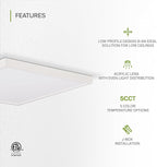 ASD LED 12" Square Flush Mount Ceiling Light Fixture, Low Profile Surface Lighting | 5CCT, Dimmable, Ultra-Thin, ETL Listed | 24W 1700LM 2700-6000K 120V | Kitchen, Hallway Lamp | White, 4 Pack