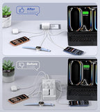USB C Charger Block Thin Flat 50W 5-Port Wall Charger 2-Pack Type C Fast Charger Cube, PD&QC Wall Plug Power Adapter Compatible for iPhone 14/15/16/17, iPad, Airpods, iwatch, Samsung
