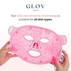Glov Beauty - Anti-Aging LED Face Mask Red Light Therapy for Wrinkles, Fine Lines & Firmer Skin - Four Color Modes - Easy 10 Minute Session, Rechargeable, Facial Home Spa Device