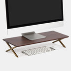 Anji Mountain Monitor Stand - Desktop Organizer & Laptop Riser, Ergonomic Monitor Riser, Space-Saving Monitor Stand for Desk, Durable Construction, Easy Assembly, Ideal for Home & Office,Walnut