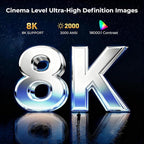 [8K 4K Support/2000 ANSI/AI Visual Calibration] Native 1080P Projector with Android 14 OS Smart Video Projector Compatible with Netflix YouTube Dolby Atmos AI Auto Focus&Keystone&Obstacle Avoidance