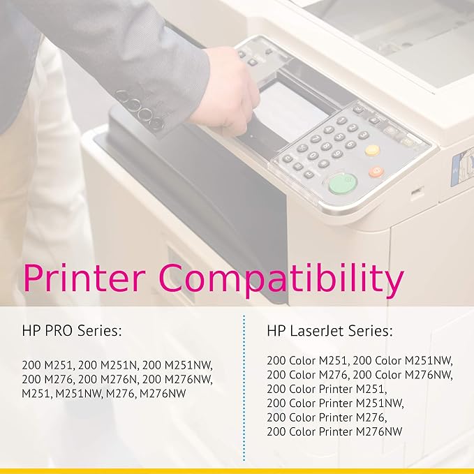 CS Replacement Toner Cartridge Compatible with HP M276 CF210A Black CF211A Cyan CF212A Yellow CF213A Magenta 131A Color Pro 200 M251NW M276NW Printer M251NW M276NW 5 Color Set