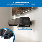 Mount-It! No Stud Sound Bar Wall Mount, Studless Soundbar Mounting Brackets for Drywall, Adjustable Depth Works with All Soundbars up to 6.1 inch Depth