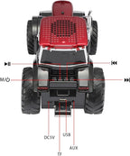 Tractor Head Bluetooth Speaker – unique Bluetooth car speaker with HD stereo, TWS pairing, LED party lights, portable wireless outdoor speaker, car model decoration, and a great gift for men (RED)