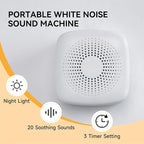 Vitelum White Noise Sleep Sound Machine for Relaxation, Meditation, Soothing Natural Sound for Sleep with Night Light