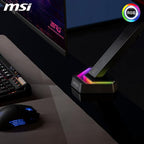 MSI MPG MT161R - Premium RGB Single Monitor Stand Arm, Supports 17-45" Screens and 35.2 lbs, VESA Compatible, Adjustable Spring Assisted Mount, Clamp & Grommet, Quick Release Plate - Black