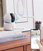 GALAYOU Indoor Security Camera 2K, Pet Camera, 360 Degree 2.4G WiFi Home Security Camera for Baby/Elder/Nanny with Night Vision, Siren, 24/7 SD Card Storage, Works with Alexa and Google Assistant G2