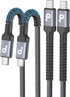 USB C to C Cable 1FT, 2Pack USB C Cable, Long Type C Fast Charging Cable Nylon Braided USBC Charger Cord Compatible with iPhone 17/16/15/Pro/Plus/Pro Max/Samsung Galaxy S23/LG and More