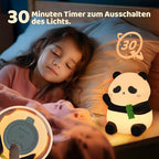 Rytinazzz Panda Night Light, 50-Hour Battery & Pat-to-Change Brightness, Squishy Silicone Lamp for Girls Kids Bedroom, USB Rechargeable with Timer, Valentines Gifts for Kids
