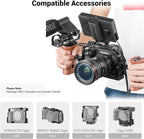 SmallRig Universal Side Wooden NATO Handle Grip DSLR Camera Cage w/Cold Shoe Mount Built-in Wrench, Threaded Holes – 2187