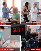 CallToU Wireless Caregiver Pager Nurse Calling System 1000+ft Call Bell Patients with 1 Receiver 10 Caregiver Call Buttons for Clinic/Medical and Rehabilitation Center/Hospital/Nurses Station/Home