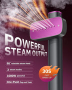 OGHom Steamer for Clothes, 110-240V Travel Steamer & Iron 2 in 1, 1000W Powerful Steam, Portable Handheld Garment Wrinkle Remover, 30s Fast Heat-Up with 3-mode Steam Control, for Global & Europe