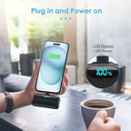 Mini Portable Charger USB C Power Bank,Upgraded 5000mAh PD Fast Charging Battery Pack Built-in USB-C Connector Travel Essential for iPhone17/17Pro/17Pro Max/Air/16 Plus/16Pro Max/15 Series,Android