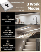 EZVALO 3 Pack Under Cabinet Lighting, Rechargeable Motion Sensor Light, LED Closet Lights Wireless, 5700K Dimmable, Timer, Magnetic, with Remote Control for Kitchen, Closet, Stair