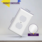 ENERLITES Duplex Wall Plates Kit, Electrical Outlet Covers, Standard Size 1-Gang 4.50" x 2.76", Unbreakable Polycarbonate Thermoplastic, Electric Receptacle Plug Covers, 8821-W-10PCS, White, 10 Pack