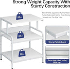 Arbuxzuy Large Printer Stand with Storage Shelf, 23.6" W x 18.9" D Printer Cart with Wheels, 3 Tier Mobile Printer Table for Home Office,Stands for Heat Press Scanner Fax (White)