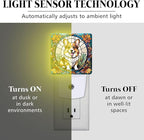 PODMemory Corgi Stained Glass Night Lights Plug into Wall for Room, Corgi Night Light LED for Bedroom