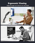 HUANUO Single Monitor Arm for 13-49 inch Screens, Ultrawide Computer Monitor Mount Holds 26.48 lbs, Upgraded Adjustable Stand with USB, C-Clamp & Grommet Base, VESA 75x75 or 100x100mm