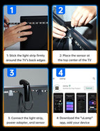 TV LED Backlight, 11.5ft Cuttable TV Lights That Change with TV for 32-50 Inch Screen and PC Monitor, TV Backlight with Sensor, Smart App Control, Game & Music Sync Color Changing Lights