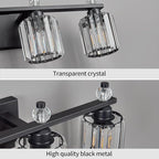 FDPBY Bathroom Vanity Lights 4-Light Sand Black Modern Crystal Vanity Light Fixtures Over Mirror Crystal Bathroom Vanity Lighting Fixtures