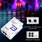 Bolanle J22 Professional Stereo DI Box/Splitter XLR 1/4 inch, Dual Channel Direct Box for Sound System, Subwoofer, Karaoke Speaker, Guitar, Keyboard, Bass