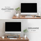 Anji Mountain Monitor Stand - Desktop Organizer & Laptop Riser, Ergonomic Monitor Riser, Space-Saving Monitor Stand for Desk, Durable Construction, Easy Assembly, Ideal for Home & Office,Natural