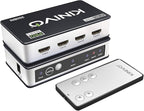Kinivo HDMI Switch 3 in 1 Out 4K 60Hz (HDR 10, High Speed 18Gbps, IR Remote, HDCP2.2, Dolby Vision, VRR) - 350BN Switcher Compatible with Roku, PS5, Xbox, Apple TV, Nintendo Switch 2, Cable Box