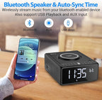 Gelielim CD Player Alarm Clock Radio, CD Players for Home, Desktop Portable CD Player with Bluetooth,10W Wireless Charging,FM/AUX/USB/Timer/Dimmer/Remote Control, Boombox Clock Radio with CD Player