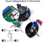 Herdio Bluetooth Wall Amplifier 4 Channels Volume Control Wall Plate USB/MIC/AUX(3.5mm) Inputs Connect 4 Speakers with 12V 3A Power Supply,HWA-16BT-4CH