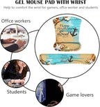 Keyboard Wrist Rest and Mouse Pad Wrist Support Set with Coasters, Non-Slip PU Base Ergonomic Gaming Mousepad for Home Office Working Studying Easy Typing & Pain Relief, Bible Verses Hebrews 6:19