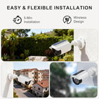 WALI Fake Dummy Camera, Solar Powered Fake Security Camera with LED Light, for Inside Outside Decoy Simulated Surveillance Security CCTV Dome Cameras with Warning Sticker (SOLTC-W4), 4 Packs, White