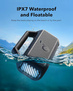 Soundcore Boom 2 by Anker, Outdoor Speaker, 80W, Subwoofer, BassUp 2.0, 24H Playtime, IPX7 Waterproof, Floatable, RGB Lights, USB-C, Custom EQ, Bluetooth 5.3, Portable for Camping and Beach - Black