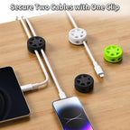 XenovaX 6 Pack Cord Organizer Clips - Desk Cable Management Clips, Cable Holder for Charger Wires, Phone Charger Cord Holder Clips for Desk, Office, Car, Home, Cubicle, Nightstand