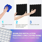 JBER 24 Pack Blue and Charcoal Acoustic Panels Studio Foam Wedges Fireproof Soundproof Padding Black Wall Panels 2" X 12" X 12"