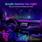 Acrylic Interior Car Light, AMKI Car LED Strip Light with APP Sub Control, Car Accessories Fiber Optic Car Ambient Light Kit with RGB Dreamcolor 22 in 1 and 175 inches 593 LEDs 213 DIY and Music Modes