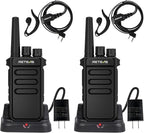 Retevis MateTalk P4 Digital Walkie Talkies with Earpice, Dual Mode, Secure Call, Long Range Waterproof 2 Way Radio for Adults, Rechargeable, Type-C, VOX, DMR Radio for Hotel School Church(2 Pack)