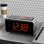 Emerson CKS1521-A SmartSet Bluetooth Dual Alarm Clock Radio with 1.4” Orange LED Display, Auto Time-Set, USB Phone Charger, FM Radio, AUX Input, Auto-Dimmer & Orange Accent Light